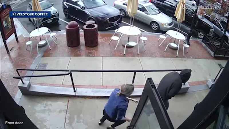 A New Hampshire coffee shop owner chased a man who took the store's tip jar.