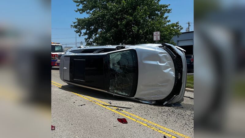 Un conductor se desvió de la carretera y chocó contra un poste luego de que una cigarra se...